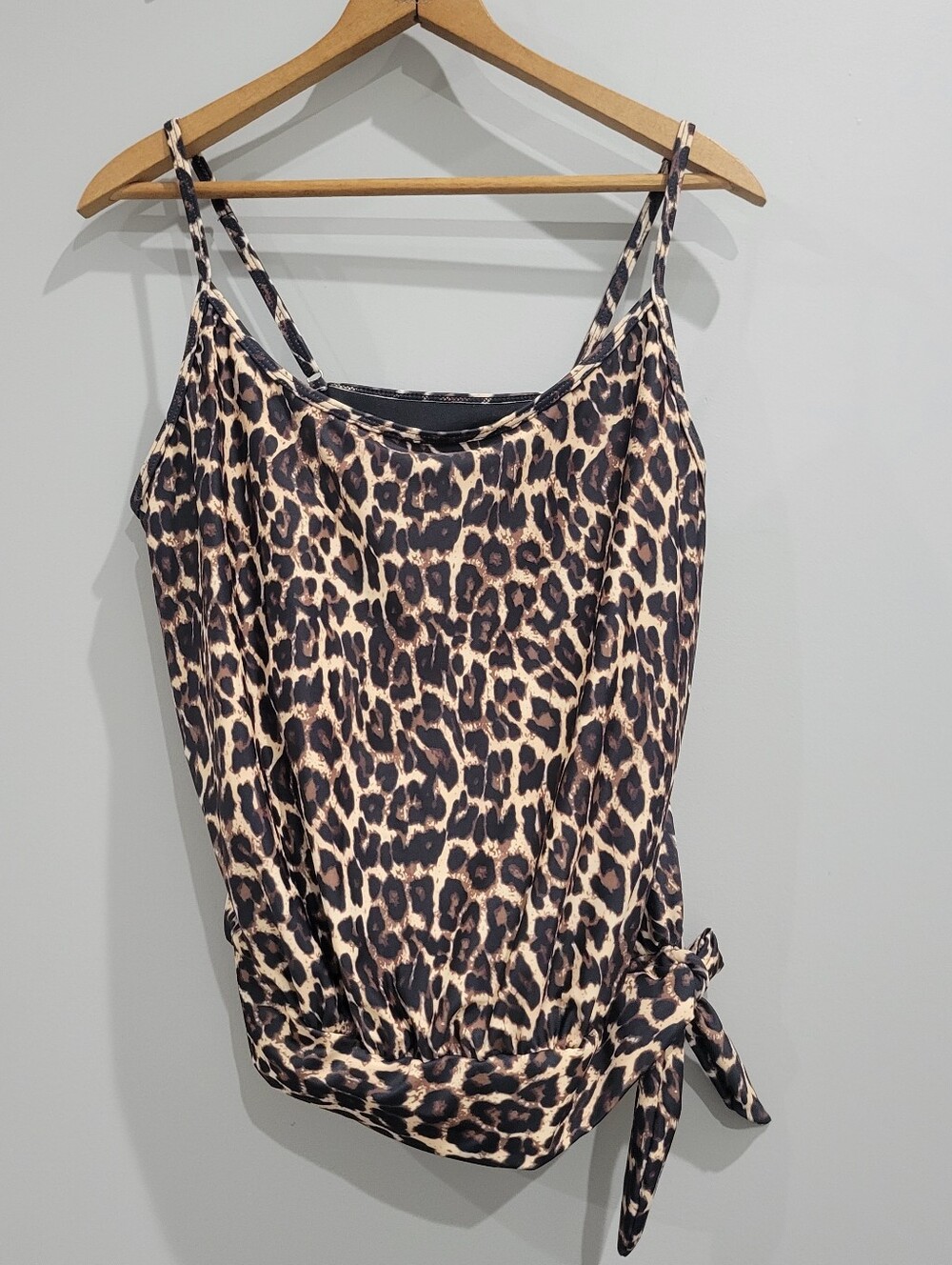 Leopard Tankini Strappy Flattering Fit Large